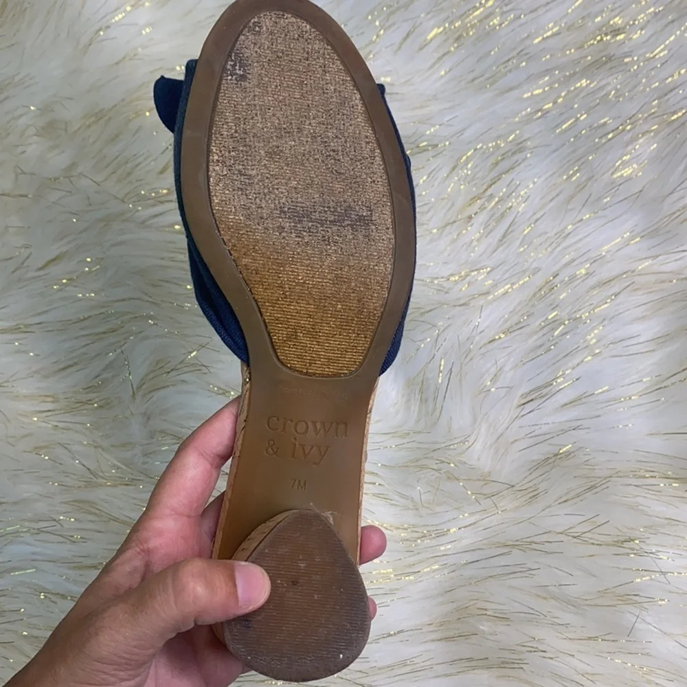 Crown & Ivy - Denim Heeled Slide Shoe Size 7